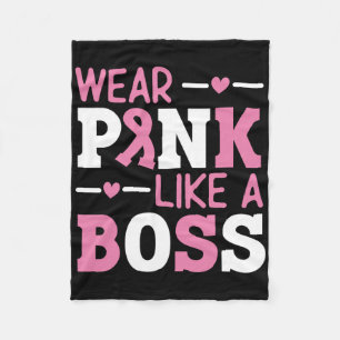 Draag roze als een roze roze ribbenblaaskanker AW Fleece Deken