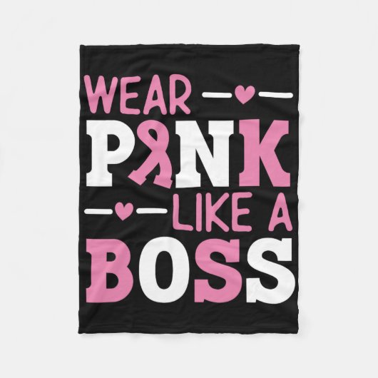 Draag roze als een roze roze ribbenblaaskanker AW Fleece Deken (Voorkant)