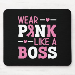 Draag roze als een roze roze ribbenblaaskanker AW Muismat