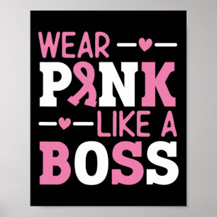 Draag roze als een roze roze ribbenblaaskanker AW Poster