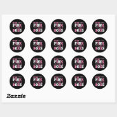 Draag roze als een roze roze ribbenblaaskanker AW Ronde Sticker (Vel)