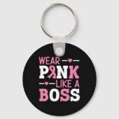 Draag roze als een roze roze ribbenblaaskanker AW Sleutelhanger (Voorkant)