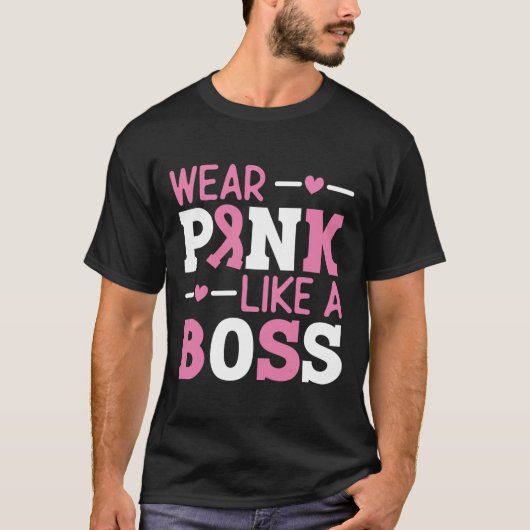 Draag roze als een roze roze ribbenblaaskanker AW T-shirt (Voorkant)