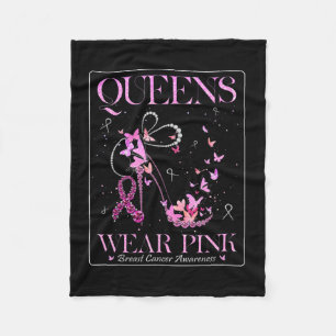 Draag Roze Borstkanker Bewustzijn Bling Roze Ribbo Fleece Deken