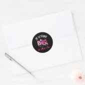 Draag roze borstkanker bij aankomst Ghost Halowe Ronde Sticker (Envelop)
