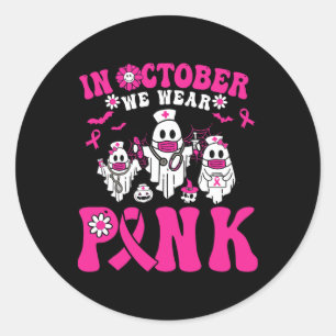 Draag Roze Borstkanker Warrior Ghost Paramedic Nu Ronde Sticker