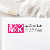 Draag Roze etiketten met retouradressen (Insitu)