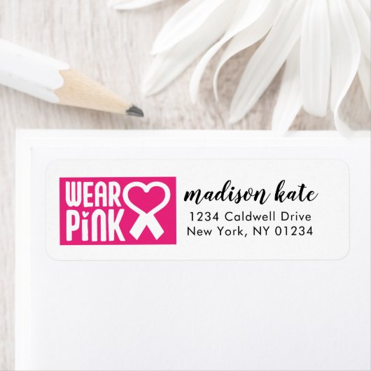 Draag Roze etiketten met retouradressen (Insitu)