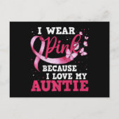 Draag Roze I houdt van mijn tante Breast Cancer Be Briefkaart (Voorkant)