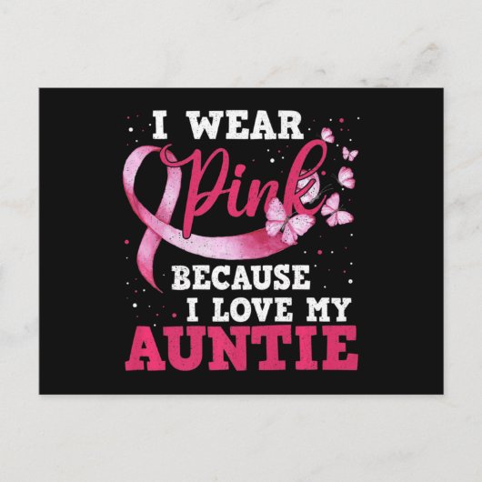 Draag Roze I houdt van mijn tante Breast Cancer Be Briefkaart (Voorkant)
