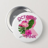 Draag Roze in oktober Borstkanker Bewustzijn Ronde Button 7,6 Cm (Voorkant /achterkant)