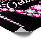 Draag roze in oktober borstkanker bewustzijn vrouw poster (Hoek)