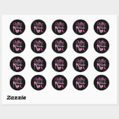Draag roze in oktober borstkanker bewustzijn vrouw ronde sticker (Vel)