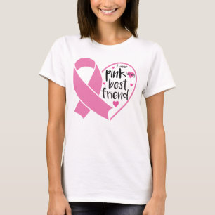 Draag Roze lint voor Friend Breast Cancer Warrior  T-shirt