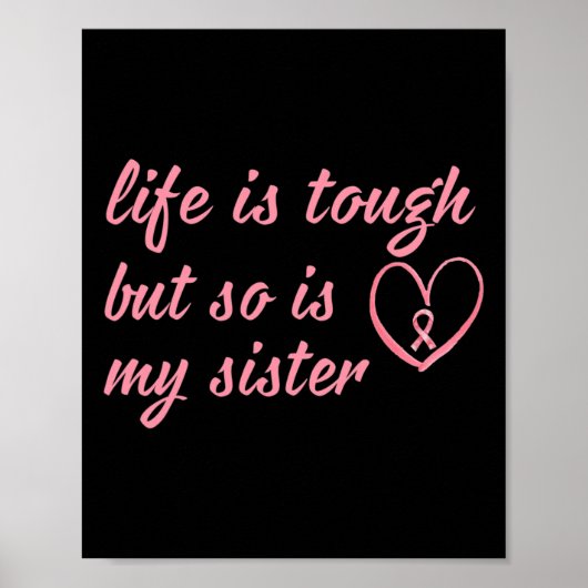 Draag roze lint voor mijn zus borstkanker suppo poster (Voorkant)