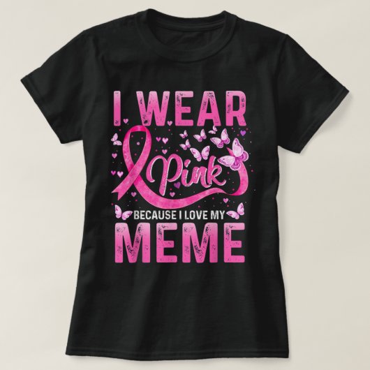Draag Roze omdat ik hou van mijn mammie borstkanke T-shirt (Design voorkant)