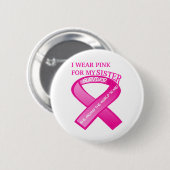 Draag Roze Ronde Button 5,7 Cm (Voorkant /achterkant)