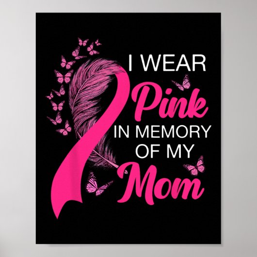 Draag roze ter nagedachtenis aan mijn moeder Borst Poster (Voorkant)