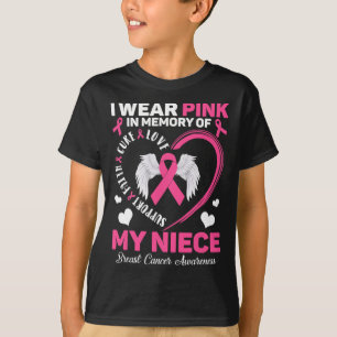 Draag roze ter nagedachtenis aan mijn nichtje Bors T-shirt