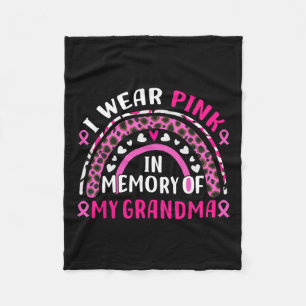 Draag roze ter nagedachtenis aan mijn oma borstkan fleece deken