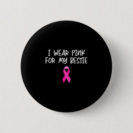 Draag roze voor borstkankerbewustzijn van beste vr ronde button 5,7 cm (Voorkant)