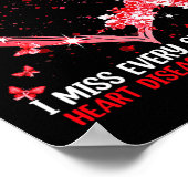 Draag roze voor hartziekte Bewustzijn Hartlint Poster (Hoek)