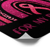 Draag roze voor mijn dochter roze lint borstkanker poster (Hoek)