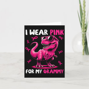 Draag roze voor mijn Grammy T-rex dinosaurus borst Kaart