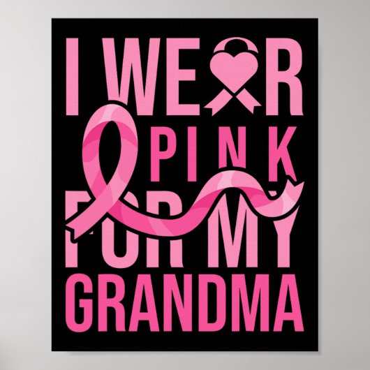 Draag roze voor mijn grootmoeder borstkanker poster (Voorkant)