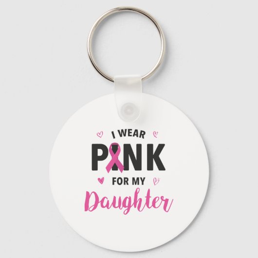 Draag Roze voor mijn kennis over borstkanker Sleutelhanger (Voorkant)