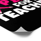 Draag roze voor mijn leraar Borstkanker Bewustzijn Poster (Hoek)