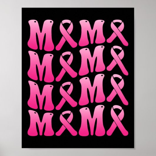 Draag roze voor mijn mama borstkankerondersteuning poster (Voorkant)