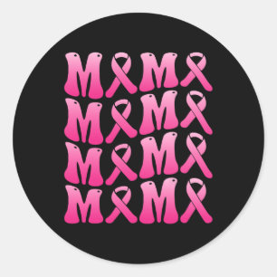 Draag roze voor mijn mama borstkankerondersteuning ronde sticker