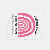 Draag roze voor mijn moeder Borstkanker Awareness Fleece Deken (Voorkant (Horizontaal))