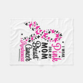 Draag roze voor mijn moeder borstkanker bewustzijn fleece deken (Voorkant (Horizontaal))