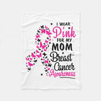 Draag roze voor mijn moeder borstkanker bewustzijn fleece deken