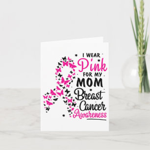 Draag roze voor mijn moeder borstkanker bewustzijn kaart