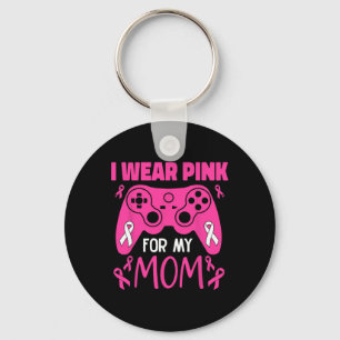 Draag roze voor mijn moeder Borstkanker Gaming Kin Sleutelhanger
