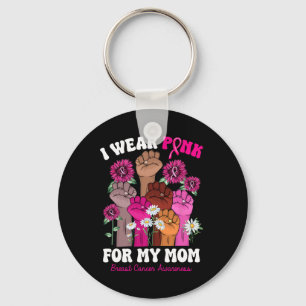 Draag roze voor mijn moeder eerste hand borstkanke sleutelhanger