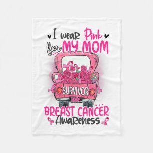 Draag roze voor mijn moeder overlevende roze vrach fleece deken
