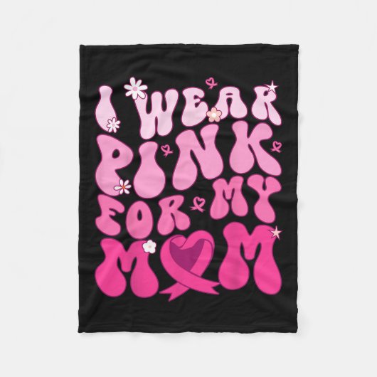 Draag roze voor mijn moeder steun borstkanker Awar Fleece Deken (Voorkant)