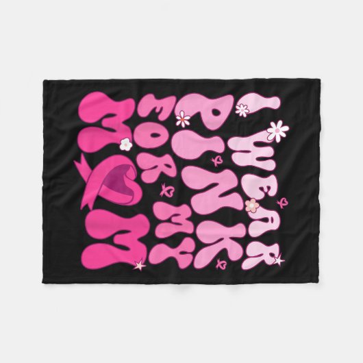 Draag roze voor mijn moeder steun borstkanker Awar Fleece Deken (Voorkant (Horizontaal))