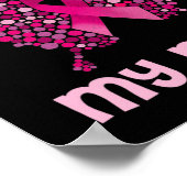 Draag roze voor mijn moeder vlinderlint borstkanke poster (Hoek)