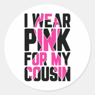 Draag roze voor mijn neef Borstkanker Awareness Su Ronde Sticker
