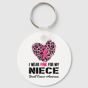 Draag roze voor mijn nichtje Borstkanker Awareness Sleutelhanger