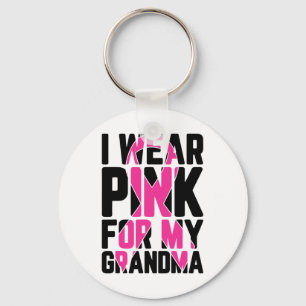 Draag roze voor mijn oma Borstkanker Awareness S Sleutelhanger