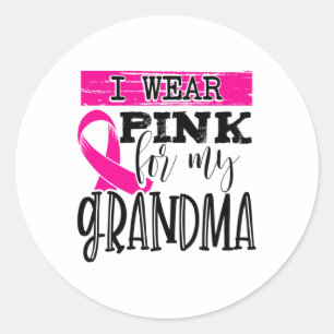 Draag roze voor mijn oma - Borstkanker Bewustzijn Ronde Sticker