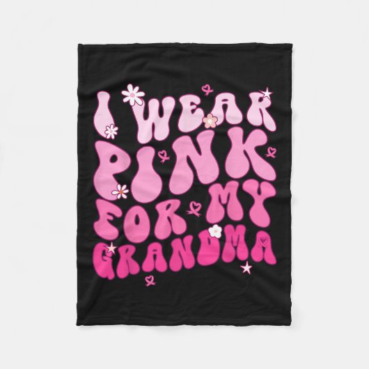 Draag roze voor mijn oma steun borstkanker AWA Fleece Deken (Voorkant)