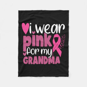Draag roze voor mijn oma steun borstkanker AWA Fleece Deken
