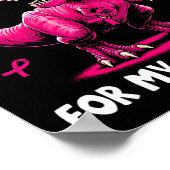 Draag roze voor mijn oma T-rex dinosaurus borstbli Poster (Hoek)